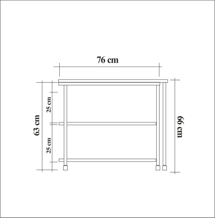 Hanah Home Mesa Auxiliar Industrial Tablero Melamina Pino Atlántico y Negro 70x63x76 cm